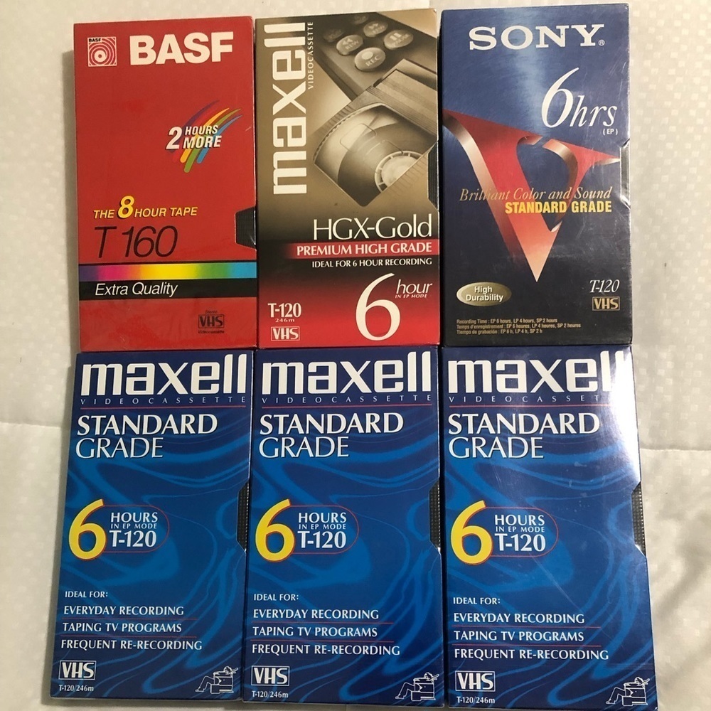 VHS Blank Tapes lot of 6